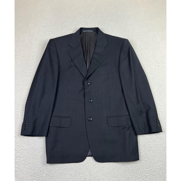 Ermenegildo Zegna Blazer Mens 42R Charcoal Gray Super 100s Wool 3 Button Vent